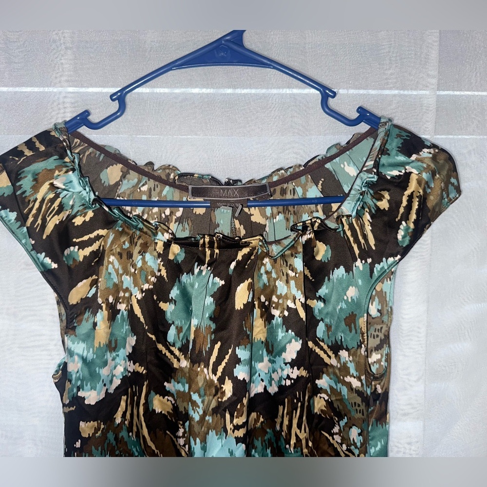 To the Max Teal and Brown Floral Long Sleeve Dress - Picture 3 of 9